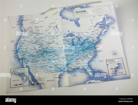 United Airlines Route Map Stock Photo Alamy