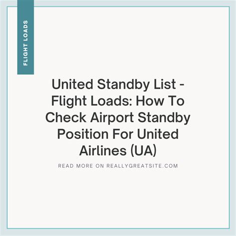 United Standby List Flight Loads How To Check Airport Standby