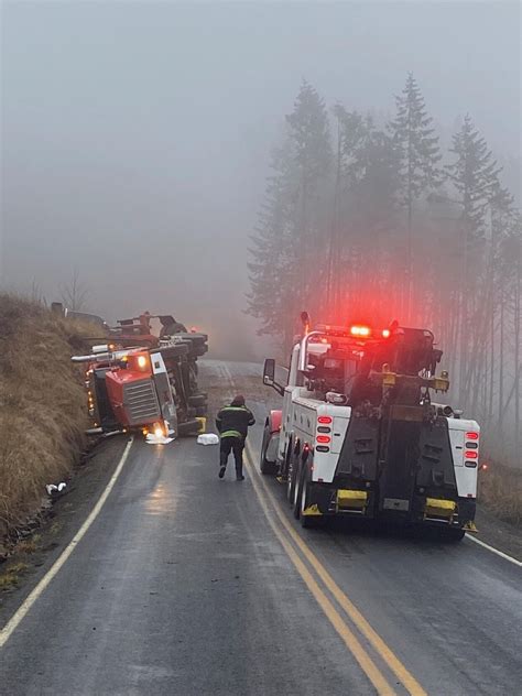 Update Holcomb Road Reopens After Log Truck Rollover Tuesday Morning