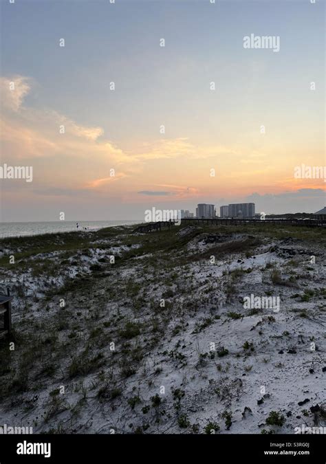 Upper Sunset View Over Destin Florida Beach Stock Photo Alamy