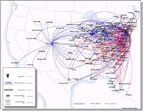 Us Airways Express Republic Airlines Route Map