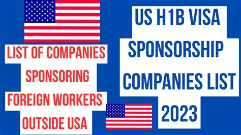 Us H1b Visa Sponsorship List For Us Companies Employers Recruiting