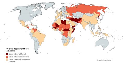 Us State Department Travel Advisories As Of 8 9 18 R Mapporn