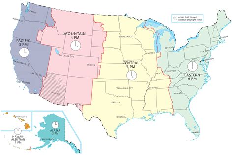 Us Time Zone Map Printable Pdf