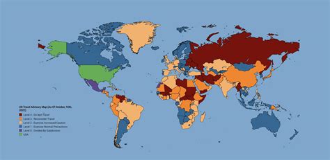 Us Travel Advisory Map R Mapporn