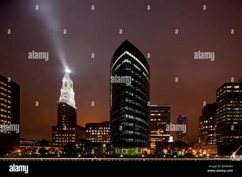 Usa Connecticut Hartford Travelers Insurance Tower And Phoenix Building With City Skyline At