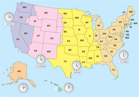 Usa Map With Time Zones