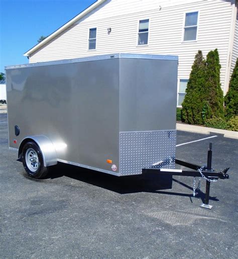 Used Enclosed Cargo Trailers For Sale 2023 5 X10 Pewter Exterior Ramp