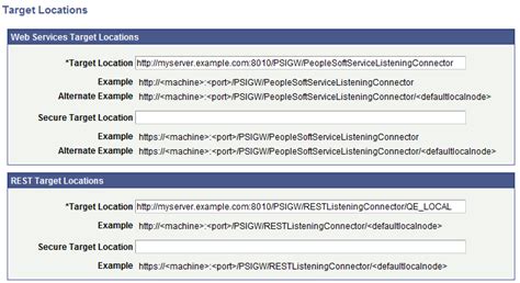 Using The Target Locations Page To Set Target Locations For Services