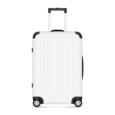 Valise De Voyage Blanche Roulettes Avec Une Poign E Ic Ne Png Sur Fond Transparent Rendu 3D