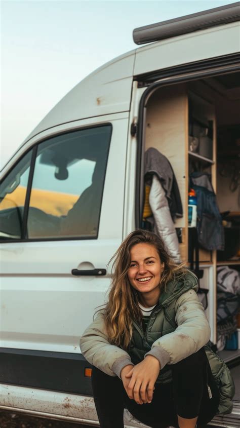 Van Life Young Woman Traveling Camper Van Adventure Lifestyle Van