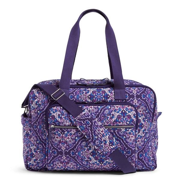 Vera Bradley Deluxe Weekender Travel Bag In Regal Rosette Purple