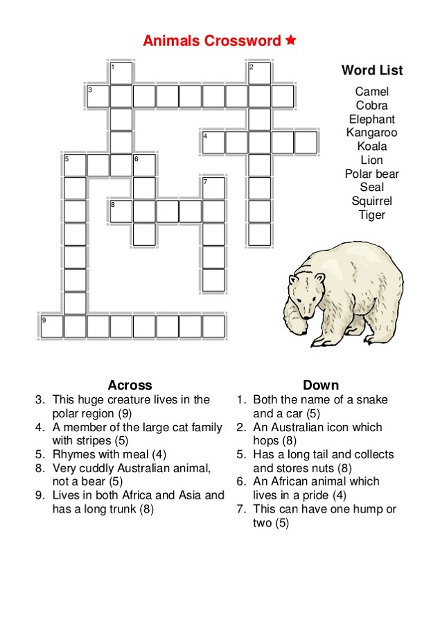 Very Easy Crossword Puzzles For Kids Activity Shelter