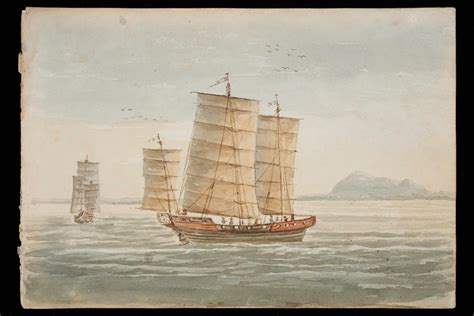 View Of A Chinese Junk At The Entrance Of The Straits Of Malacca