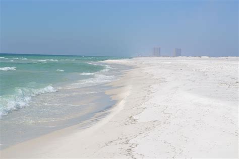 View Of The Blue Water And White Sand Of Pensacola Beach Picture Of