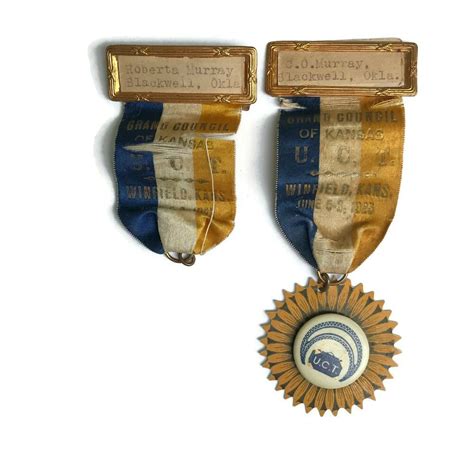 Vintage 1925 U C T United Commercial Travelers Ribbons Medals