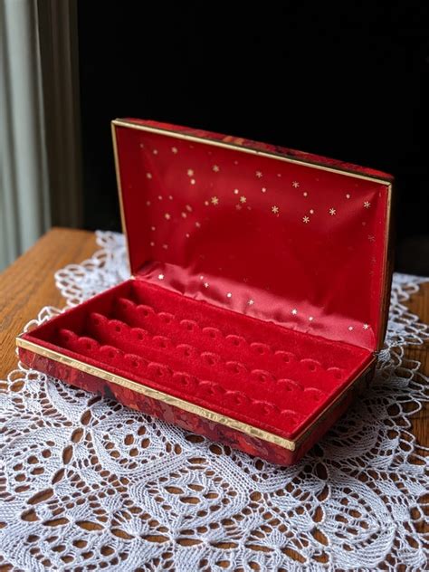 Vintage Travel Jewelry Box Gem