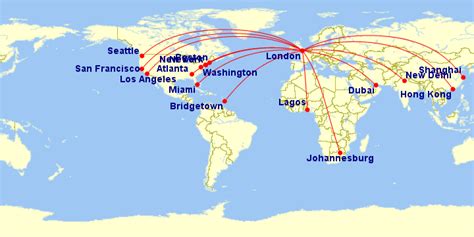 Virgin Atlantic Airways Worldwide Route Maps And Fleet Types