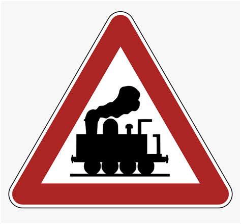 Warning Railway Crossing Road Sign Germany Traffic Hd Png Download