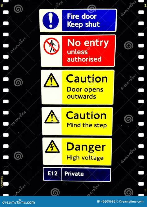 Warning Sign At Tube Station London Uk Stock Photo Image Of Tube