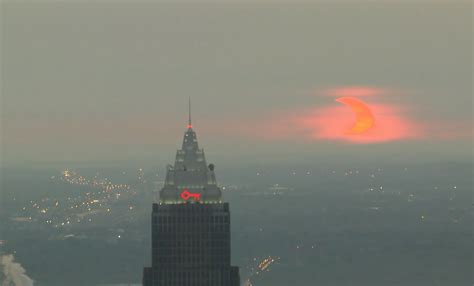 Watch This Morning S Partial Solar Eclipse Over Cleveland