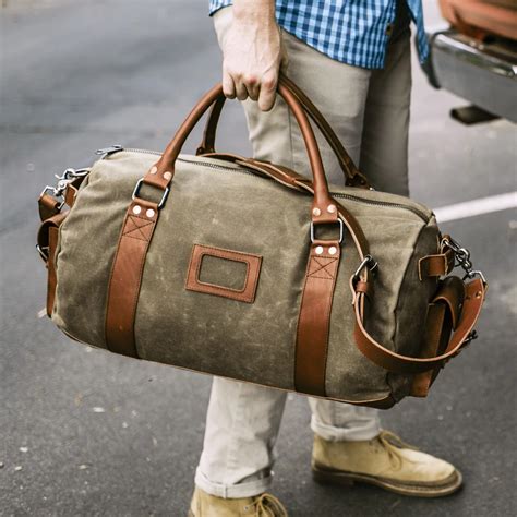 Waxed Canvas Travel Bag Duffle Bag Buffalo Jackson Mens Travel