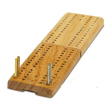 We Games Mini Travel Cribbage Bord Wood Folding 2 Player Board Metal