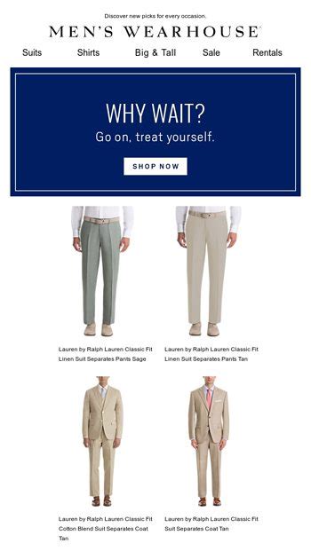 We Ve Set Aside These Styles Just For You Men S Wearhouse Email Archive