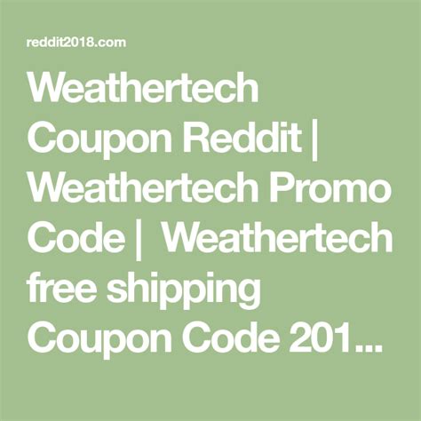 Weathertech Coupon Reddit Weathertech Promo Code Weathertech Free Shipping Coupon Code 2018