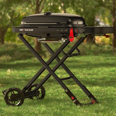 Weber Traveler Portable Propane Gas Grill Stealth Edition 9013001