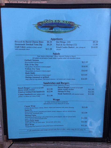 5 Ways Whale Tail Destin FL Menu