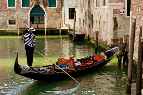 Venice City Travelled By Gondolas