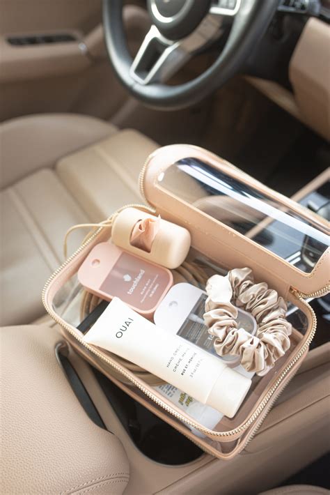 What S In My Car Travel Pouch Travel Makeup Bag Essentials Travel