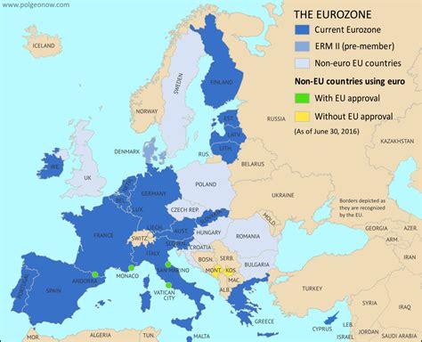 Which Countries Use The Euro Map Of The Eurozone Political Geography Now