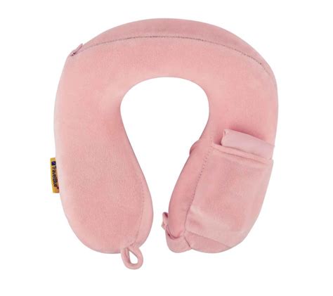 Wider Fit Tranquillity Memory Foam Travel Pillow Pink Travel Blue