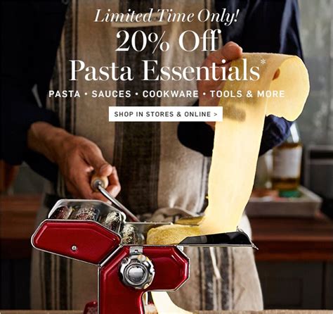 Williams-Sonoma: Pasta Night! 20% Off Cookware, Tools, Sauces & More ...