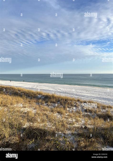 Winter Upper View Of Destin Florida Usa White Sand Beach Stock Photo