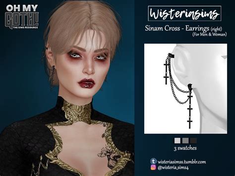 Wisteriasims Oh My Goth Sinam Cross Earrings Right Cross Earrings