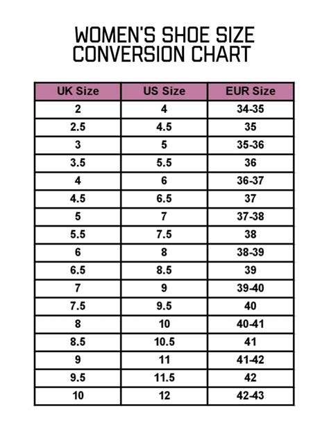 Women Amp 39 S Shoe Size Conversion Chart Men Amp 39 S Youth And More