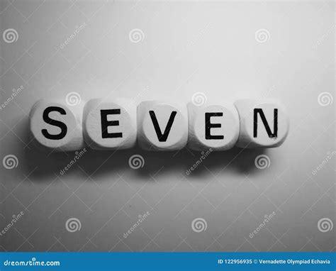 Word Seven On Wooden Dice Stock Image Image Of Spelling 122956935