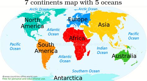 World Map Continents And Countries