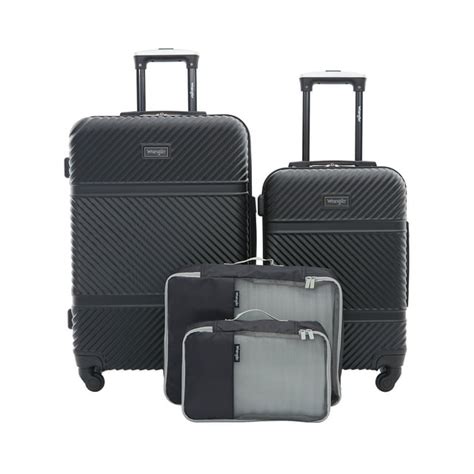 Wrangler 4 Pc Hardside Spinner Luggage Set With 20 25 Suitcases And