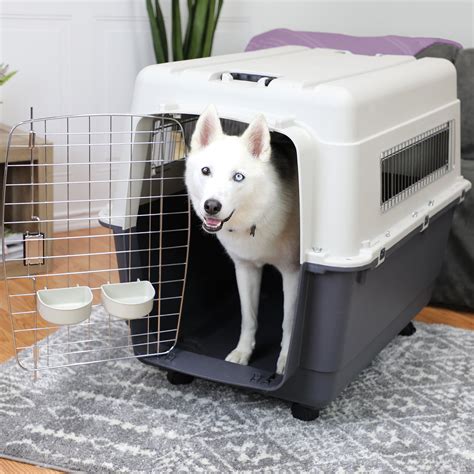 Xx Large Rolling Travel Dog Crate Airline Approved Pet Carrier Cat Cage Kennel Ebay