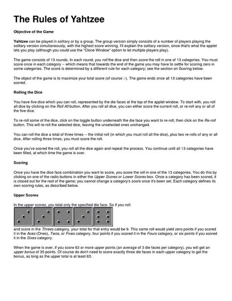 Yahtzee Board Game Rules Tuneplm