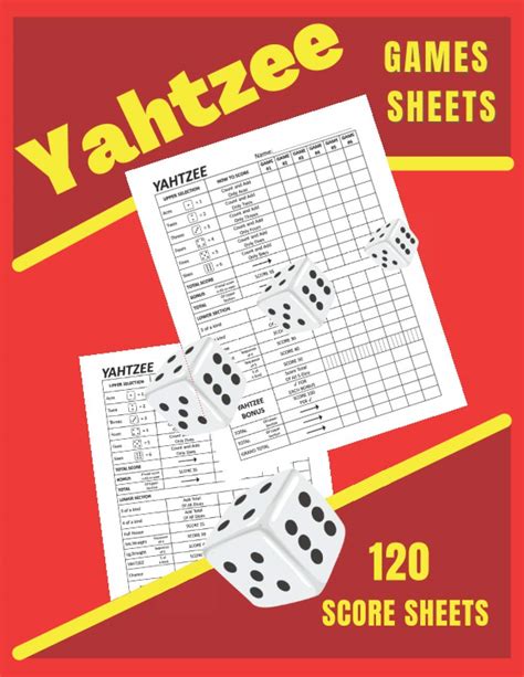 Yahtzee Games Sheets 120 Yahtzee Score Sheets Large Print 8 5 X11