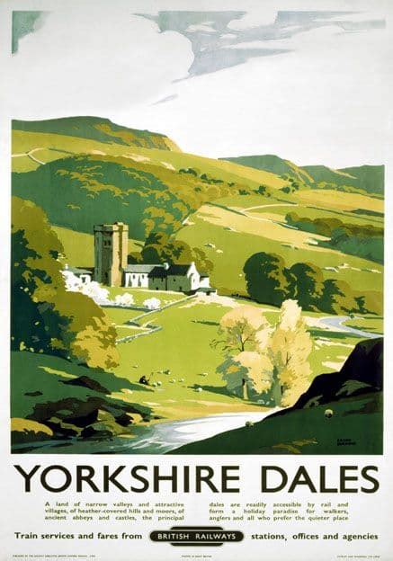 Yorkshire Dales British Railways Ner Vintage Travel Poster By Frank Sherwin Ebay