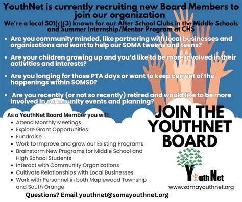 Youthnet Is Recruiting New Board Members Maplewood Nj Patch