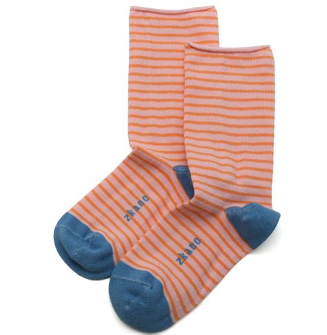 Zkano Amore Socks In Coral Pink Ped Shoes